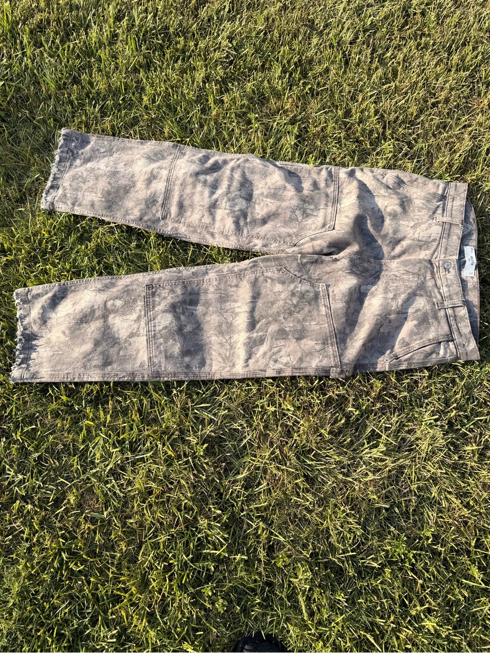 Hollister Men's Washed Taupe Utility Jeans